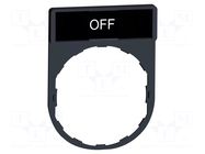 Description label; 22mm; Harmony XB4; black; plastic; Dim: 30x40mm SCHNEIDER ELECTRIC