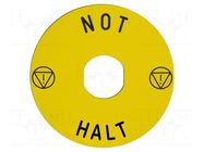 Label; Harmony XB4; Ø22mm; yellow; Dim: Ø90mm SCHNEIDER ELECTRIC