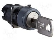 Switch: rotary with key; 16mm; Stabl.pos: 3; black; none; Pos: 3 SCHNEIDER ELECTRIC