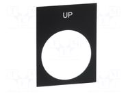 Label; black; Button marking: UP; control cassette; 30x40mm SCHNEIDER ELECTRIC