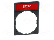 Description label; 22mm; Harmony XB4; black,red; plastic SCHNEIDER ELECTRIC