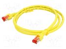 Patch cord; S/FTP; 6; stranded; Cu; LSZH; yellow; 1m; 27AWG HELUKABEL