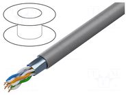 Wire; F/UTP; 4x2x26AWG; 5e; stranded; Cu; Insulation: PVC; grey; 100m BELDEN
