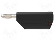 Plug; 4mm banana; 32A; 30VAC; 60VDC; black; Max.wire diam: 4mm SCHÜTZINGER