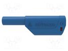 Plug; 4mm banana; 32A; 1kV; blue; insulated; Max.wire diam: 4mm SCHÜTZINGER