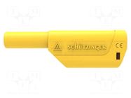 Connector: 4mm banana; plug; 32A; 1kV; yellow; insulated; 2.5mm2 SCHÜTZINGER