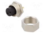 Connector: M9; socket; female; Plating: gold-plated; 125V; 4A; IP40 BINDER