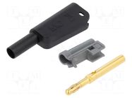 Connector: 4mm banana; 32A; 1kV; black; gold-plated; soldered STÄUBLI