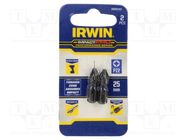 Screwdriver bit; Pozidriv®; PZ2; Mounting: 1/4" (C6,3mm); 2pcs. IRWIN