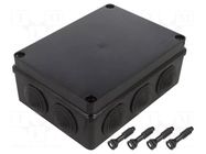 Enclosure: junction box; X: 140mm; Y: 190mm; Z: 70mm; IP65; black PAWBOL