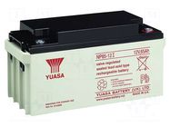 Re-battery: acid-lead; 12V; 65Ah; AGM; maintenance-free YUASA