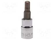 Socket; hex key,socket spanner; HEX 3mm; 1/4" IRIMO