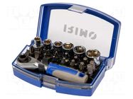 Wrench-set; 6-angles,socket spanner; Mounting: 1/4"; 23pcs. IRIMO
