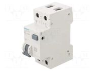 RCBO breaker; Inom: 10A; Ires: 30mA; Poles: 1+N; 230/400VAC; IP20 SIEMENS