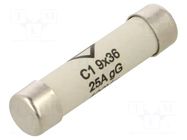 Fuse: fuse; 25A; 400VAC; gG; cylindrical,industrial; 9x36mm HAGER