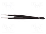 Tweezers; Blade tip shape: trapezoidal; Tweezers len: 120mm; ESD C.K