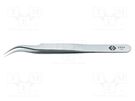 Tweezers; 110mm; for precision works; Blades: curved,narrowed C.K