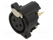Connector: XLR; socket; female; 6A; 133V; PIN: 3; straight; THT AMPHENOL