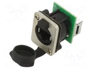 Connector: RJ45; socket; XLRnet; Cat: 5e; with push button AMPHENOL