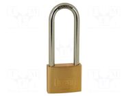 Padlock; shackle; brass; Protection: medium (level 6); A: 50mm KASP