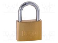 Padlock; shackle; Protection: medium (level 8); brass; A: 60mm KASP