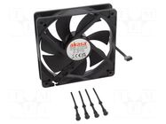 Fan: DC; axial; 12VDC; 120x120x25mm; 32dBA; HDB; 600÷1600rpm; black Akasa