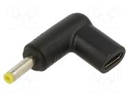Adapter; USB C socket,DC 4,0/1,7 plug; Connector colour: black AKYGA