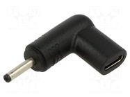 Adapter; USB C socket,DC 3,0/1,0 plug; Connector colour: black AKYGA