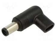 Adapter; USB C socket,DC 7,4/5,0 plug; Connector colour: black AKYGA