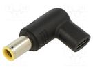 Adapter; USB C socket,DC 7,9/5,5 plug; black; 100W; 5A AKYGA