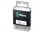 Screwdriver bit; Phillips; PH2; 1/4"; Overall len: 25mm; 10pcs. WERA