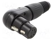 Connector: XLR; plug; female; RAMP; PIN: 5; angled 90°; for cable CLIFF