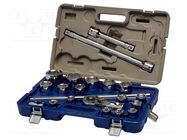Wrenches set; 6-angles,socket spanner; Mounting: 3/4"; 21pcs. IRIMO