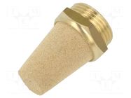 Sound suppression silencer; Thread: G 1"; sintered bronze; brass PNEUMAT