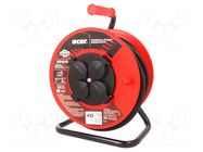 Extension lead; 3x1.5mm2; reel; Sockets: 4; rubber; black; 40m; 16A ACAR