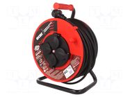 Extension lead; 3x1.5mm2; reel; Sockets: 4; rubber; black; 50m; 16A ACAR