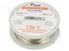 Solid,soldering wire; Bi57Sn42Ag1; 0.7mm; 100g; lead free; reel CYNEL