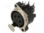Connector: XLR; socket; female; 6A; 133V; PIN: 3; angled 90°; THT AMPHENOL