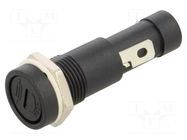 Fuse holder with cover; 6.3x32mm; 15A; on panel; black; HTJ EATON/BUSSMANN