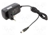 Power supply: switching; mains,plug; 12VDC; 1A; 12W; Plug: EU; black POS