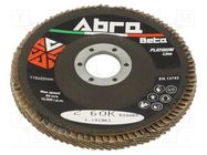 Flap grinding wheels; Ø: 115mm; Øhole: 22.23mm; Granularity: 60 ABRA BETA