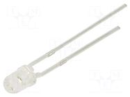 LED; red; 3mm; 400÷800mcd; 40°; Front: convex; 1.7÷2.4VDC; 60mW EVERLIGHT