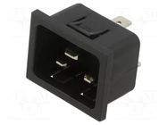 Male; snap-in; plug; 250V; Type: C20 (I) SCHURTER