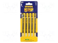 Hacksaw blade-set; wood,jigsaw; 115mm; 8teeth/inch; 5pcs. IRWIN
