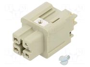 Connector: HDC; contact insert; female; 10A; 250V; Han® A; PIN: 4 HARTING