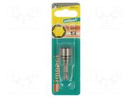 Screwdriver bit; 6-angles socket; 1/4"; HEX 13mm WOLFCRAFT