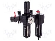 Air preparation set; 0.3÷10bar; polycarbonate; Thread: BSP 3/8" NORGREN HERION