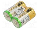 Battery: alkaline; 1.5V; C; non-rechargeable; 2pcs; SUPER GP