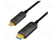 Adapter; HDCP,HDMI 2.0,USB 3.2; HDMI plug,USB C plug; 10m; black LOGILINK