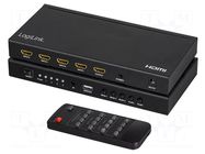 Switch; HDCP 1.4,HDMI 1.4; black; Input: HDMI socket x4 LOGILINK